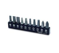 Insert de tournevis hexagonal TOPTUL 1/4 pouces 10St 5.5x1 6.5x1.2 PH1 PH2 T15 T20