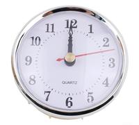 Insert d'horloge 80 mm avec mouvement à quartz et chiffres romains ou arabes blancs pour remplacement ou construction neuve (argenté B)