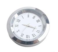 Insert d'horloge à quartz 36 mm avec chiffres arabes finis or sur fond blanc et lentille transparente pour réparation et travaux manuels (B 36 mm)