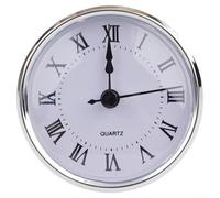 Insert d'horloge à quartz de 80 mm avec alimentation AA standard et couvercle arrière amovible pour des cycles de remplacement de batterie pratiques (argenté D)