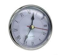 Insert d'horloge à quartz de 80 mm avec chiffres romains - Mécanisme de mouvement d'horloge de rechange pour projets de bricolage, bordure dorée ou argentée, diamètre de 80 mm avec anneau en