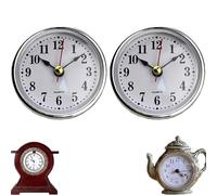 Insert d'horloge de rechange de 6,3 cm, mini cadran d'horloge de rechange pour 65 mm de diamètre, insert d'horloge à quartz rond intérieur miniature mouvement à quartz pour réparation artisanale