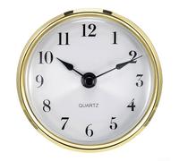 Insert d'horloge, mouvement à quartz de 80 mm, bord argenté pour réparation d'horloge murale, chiffres romains, diamètre de montage de 76 mm (arabie dorée)