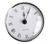 Insert d'horloge, mouvement à quartz de 80 mm, bord argenté pour réparation d'horloge murale, chiffres romains, diamètre de montage de 76 mm (argent)