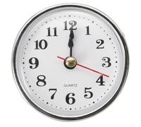 Insert d'horloge rond de 65 mm avec bordure argentée ou dorée, module de mouvement à quartz avec chiffres arabes pour réparation d'horloge et pièces de rechange (doré)