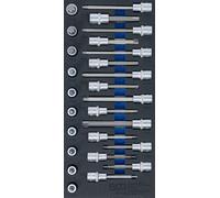 Insert d'outils 1/3 embout | Profil en T pour Torx | 26 pièces vide / remplies