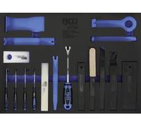 Insert d'outils : outils de desserrage, cales de montage, jeu de crochets,...