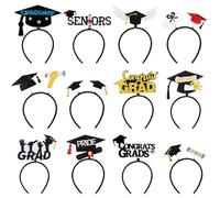 Insert du bandeau de chapeau de graduation, bandeau de chapeau de graduation,12 pièces décorations de chapeaux de graduation élégants - Headswear pour l'événement et la fête célèbre la maternelle d'âg
