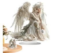Insert en Acrylique Ange, Art de Bureau en Acrylique d'ange, Panneau de Pied de Bureau 2D - Décoration Unique de en Pot, Support de Table, Affichage élégant pour Adultes et
