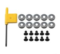 Insert en carbure, 16 mm, fraises rondes indexables avec vis, 10 inserts ronds, 10 vis M5 pour clé T15 pour tournage du bois à faire soi-même
