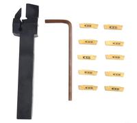Insert en carbure MGMN200 pour porte-outil de tournage MGEHR1212-2, lot de 10 pièces avec clé à molette, outil de tournage en alliage d'acier pour la finition et