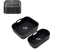 Insert en silicone pour friteuses à double panier, compatible avec la série 3000 de Philips Airfryer, lot de 2 Accessoires pour friteuses à air chaud Philips 5.2L/3.1L