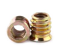 Insert Fileté Bois, 20pcs M8 x 15mm Inserts d'écrou, Ecrou bois M8, Écrou hexagonal fileté en alliage de zinc, Douille hexagonale à visser, Écrou à Tête pour meubles en bois(M8 x 15 mm)