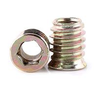 Insert fileté Bois, 20pcs M8 x 17 mm insert bois, écrou à Visser Bois, Inserts d'écrou, Écrou fileté en alliage de zinc, Douille hex à visser, Écrou à Tête pour meubles en bois(M8 x 17 mm)