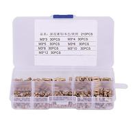 Insert Fileté Cylindrique en Laiton M3, 210 Pièces, Écrous Embeddés Ronds Moletés, Résistance et Durabilité - Surface Moletée Antidérapante, Fils Précis Compatibles, Kit Complet