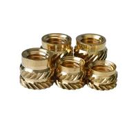 Insert fileté en laiton à sertir à chaud, Écrous à sertir moletés en laiton thermofusible, plusieurs tailles, lot de 50, for imprimante 3D(Length 4mm,M1.7(OD2.5mm)50pcs)