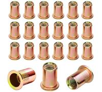 Insert Fileté Metal M6 & M8 Ecrou a Sertir 160 Pièces Aveugle Rivet Fileté Écrous à Tête Plate Plaqués Zinc Écrous à Rivets Aveugles Rivet Inserts Filetés pour Métal Plastique etc