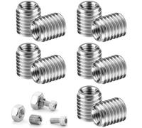 Insert Fileté Metal, Wefaly 10 Pièces Insert Fileté Bois M10 vers M6 Acier Inoxydable Filet Rapporté pour Projets Meubles automobile Réparation et Assemblage Équipements Mécaniques (Silber)