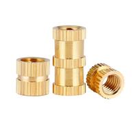 Insert fileté moleté en laiton, Écrous à encastrer thermofusibles en laiton M2 M2,5 M3 M4 M5 M6 M10, plusieurs tailles, paquet de 10/50/100(10pcs,M3 X D5.0 X L5.0)