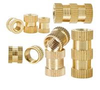 Insert fileté moleté en laiton, Écrous filetés moletés en laiton thermofusibles, inserts encastrés M2 M2.5 M3 M4 M5 M6 M8 M10, paquet de 20(Length 20mm,M10(OD12mm) 10Pcs)