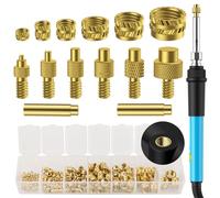 Insert Fileté, Preciva Jeux d'embouts à Souder Pour Inserts Taraudés, 130 Pièces Inserts Taraudés M2/M3/M4/M5/M6/M8, Fer à Souder pour Insert,Pour Composants d'Impression 3D et Pièces en Plastique