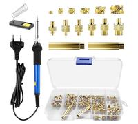 Insert Impression 3D, 140 Pièces Accessoire Imprimante 3D, Insert Fileté Metal M2/M3/M4/M5/M6/M8, Kit de Pannes à Souder à Insert Fileté avec Support de Soudage Pour Composants d'Impression 3D