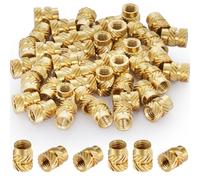 Insert M3 Insert Fileté M3x5,7x4,6mm Impression 3d Douilles Filetées en Laiton 80 pièces Écrou à Filetage Fondu Insert Plastique Pour Composants d'Impression 3D et Pièces en Plastique