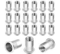 Insert M6 Ecrou a Sertir Rivet Metal Fileté 80 Pièces Insert Inox Fileté Metal Écrous à Riveter Aveugle Rivet Fileté pour Métal Plastique etc