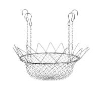Insert pour élévation de la jardinière - Régulateur de hauteur du cadre en métal argenté, configuration avec chaîne suspendue, systèmes d'insertion réglable pour jardinière, groupe chaîne