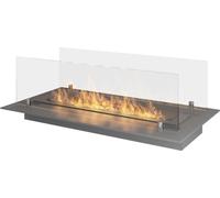 Insert/support brûleur bioéthanol 60cm en inox avec verres inclus