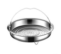 Insert vapeur avec poignée pour autocuiseur et casseroles 304 aliments panier vapeur tamis insert grille égouttoir répartition uniforme de la chaleur passe au lave-vaisselle durable (L)