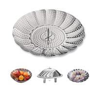 Insert vapeur en acier inoxydable pour casserole, réglable (14 à 23 cm), insert de cuisson pour casseroles, cuisson à la vapeur, pour légumes, poissons, fruits de mer et différentes cuisines