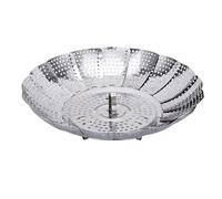 Insert vapeur réglable - Diamètre ouvert : 27 cm - En acier inoxydable - Passoire de cuisson pour casseroles et autocuiseurs - Panier vapeur pliable