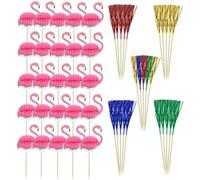 Inserts À Gâteaux 50 Pièces, Inserts Flamants Roses, Inserts À Pompons, Inserts Tridimensionnels, Décorations De Gâteaux D'Anniversaire