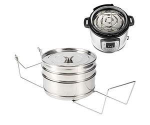 Inserts à Vapeur Empilables Avec Élingue Pour Accessoires de Pot Instantané - Cuisson en Pot, Casseroles, Lasagne, Vapeur de Nourriture Pour Cuisinière à Pression