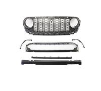 Inserts calandre Grille De Pare-chocs Avant En Pour Jeep Pour Wrangler JL JT 2018-2024 Avec Ouverture Pour Caméra Noir Mat