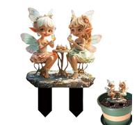 Inserts de jardin en acrylique - Ornements miniatures - Insert moulu - Design en pic - Décoration d'extérieur en pot - Présentoir de jardin - Accent artistique résistant aux intempéries - Mise à