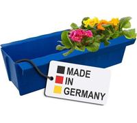 Inserts de jardinières pour palettes Euro | avec système de suspension à accrocher | 37,3cm bleu | jardinière pour palette Euro | balconnière | pot de fleurs | extrêmement stable