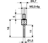 KÄFER Palpeur D. 1,5 mm longueur 30 mm tige ( 4000851587 )