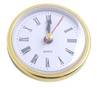 Inserts de mouvement d'horloge à quartz de 36 mm et 65 mm avec chiffres arabes dorés sur cadrans blancs pour projets de réparation d'horloge, compatible avec les horloges à quartz (E 65 mm)