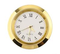 Inserts de mouvement d'horloge à quartz de 36 mm et 65 mm de rechange avec chiffres arabes dorés et cadran blanc, mécanisme d'horloge rond pour réparation ou artisanat d'horloges à quartz (A)