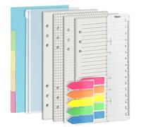 Inserts de planification A6 avec intercalaire en papier et cadeau, rechargeables pour recharges Filofax, Harphia, recharge de 6 anneaux, uni, 80 feuilles/160 pages pour une épaisseur de 100 g/m²