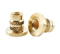 Inserts d'écrou fileté en cuivre M2 .5 M3 M4 M5 M6 M8 for ordinateur portable, bride d'impression 3D, écrous T, filetage moleté, chauffants thermofusibles Laiton Insert Écrou(200PCS,M8x12.7x9.6x10.2)