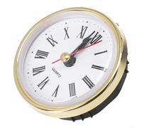 Inserts d'horloge à quartz ronds de 65 mm à monter soi-même, chiffres romains, pièces de rechange alimentées par piles (doré)
