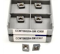 Inserts en carbure CCMT060204 SM IC907 IC908, lame en alliage dur de tournage à rainurage CCMT 060204, outil de coupe de diamètre extérieur 10 pièces(CCMT060204 SM IC908)
