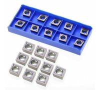 Inserts en carbure pour outils de tournage CNC, 10 pièces, 40 types de fraises en carbure avec boîte, compatibles avec l'usinage en fonte d'acier (CCMT09T304 VP15TF)
