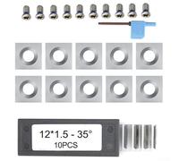 Inserts en carbure pour tour à bois, 12 x 12 x 1,5 mm, inserts indexables carrés avec angle de 35°, 4 bords coupants, dureté 93HRA, compatibles avec routeurs CNC et spirale