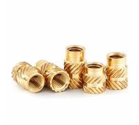 Inserts filetés 1/4-20,C3640 laiton 50 pièces 1/4-20 * 8 * 8 écrous moletés en pouces,écrous de quincaillerie filetés femelles standard pour composants en plastique et d'impression 3d