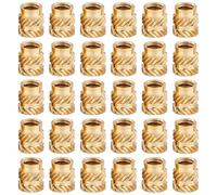 Inserts filetés 1/4, écrou moleté en laiton, ensemble thermique pour composants d'impression 3D, pièces en plastique, argent, 30 pièces
