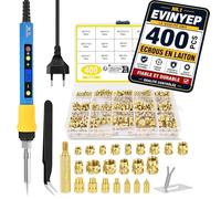 Inserts Filetés 400 pcs et Fer à Souder 80W, Température Réglable 180-500°C, 7 Pannes, M2/M2.5/M3/M4/M5/M6/M8 pour Impression 3D et Plastique